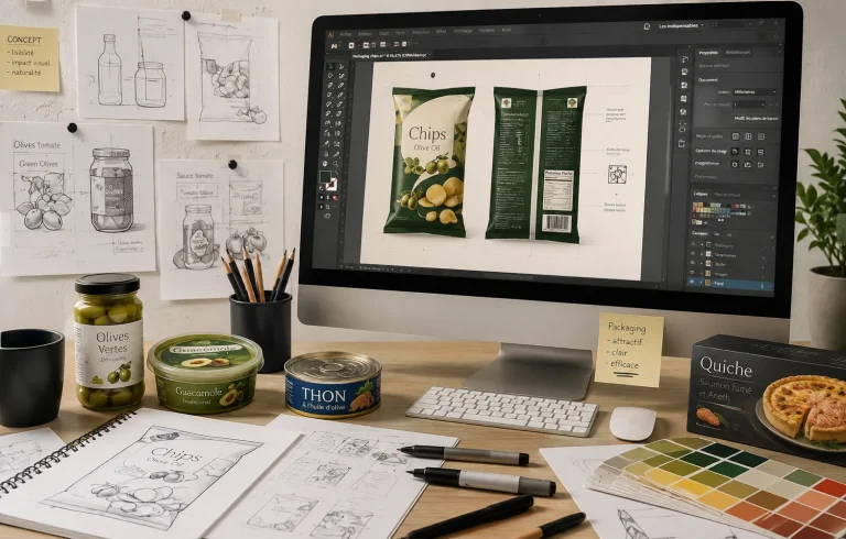 Création logo & charte graphique Une identité forte pour une communication professionnelle et cohérente confiez-nous votre projet Packaging & Étiquettes produits Une identité visuelle qui fait la différence. Découvrir nos réalisations Impression professionnelle Des supports de communication réalisés avec une qualité irréprochable. Découvrir nos réalisations Signalétique Valorisez votre image grâce à des solutions grand format adaptées à tous les environnements. Découvrir nos réalisations Objets publicitaires Des supports personnalisés qui prolongent votre communication au-delà du papier.