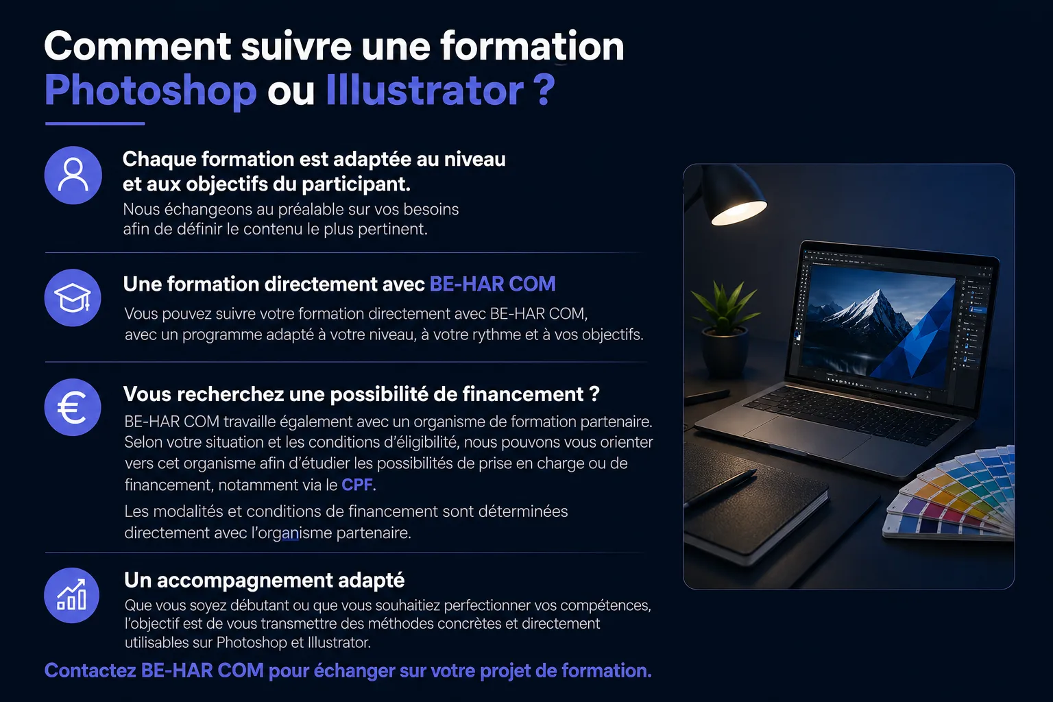 Formation Photoshop et Illustrator avec BE-HAR COM